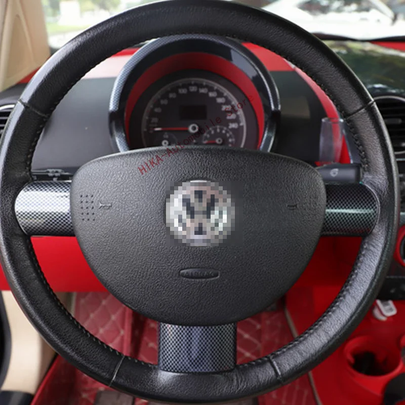 Für volkswagen VW käfer 2003-2010 schwarz carbon fiber Innen lenkrad molding trim abdeckung 2004 2005 2006 2007 2008 2009 – Detail 2