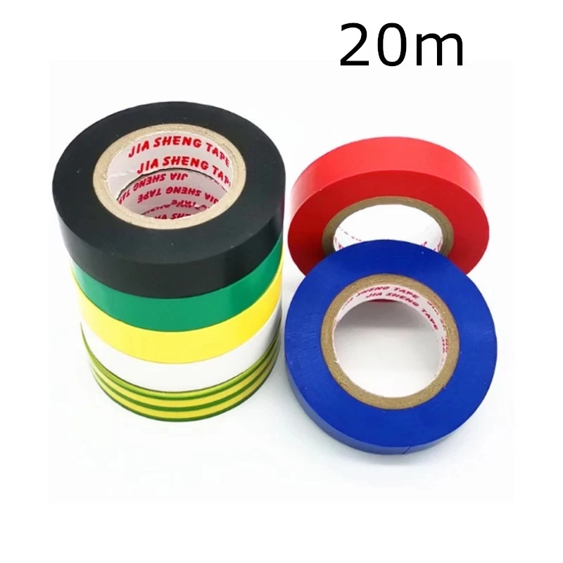 20M Insulation Electrician Tape Wire Flame Retardant High Voltage PVC Electrical Tape Red Black Blue Waterproof Self-adhesive