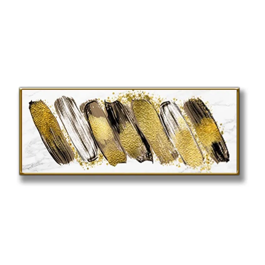 POP High quality modern gold plating hand made abstract oil painting canvas hanging picture for living room home decor no framed