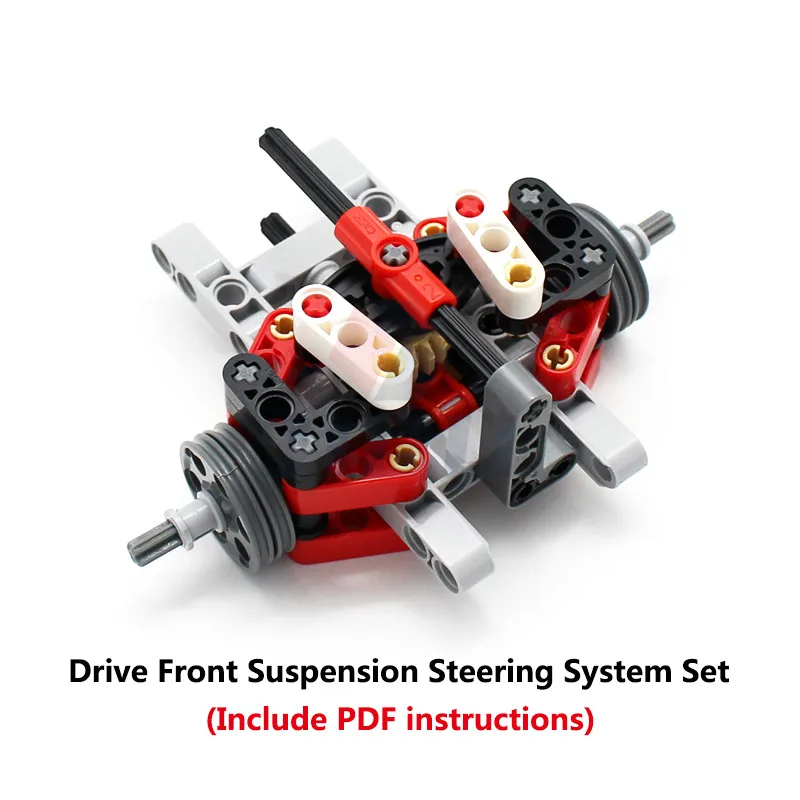 MOC High-Tech Car Drive Front Suspension Steering System Set Compatible Power Functions Servo Motor Building Blocks DIY Toy Gift