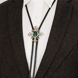 3pcs/lot Collar Rope Unique Green Blue Bolo Tie Men's Gem Bow tie Ties For Men Women Necklace accessories Wedding Necktie