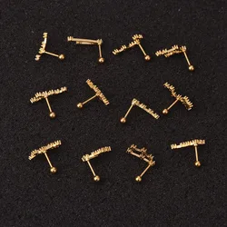 Fashion Twelve Constellations Steel Daith Earring Ear Piercing Barbell CZ Horoscope Ear Tragus Daith Piercing Jewelry