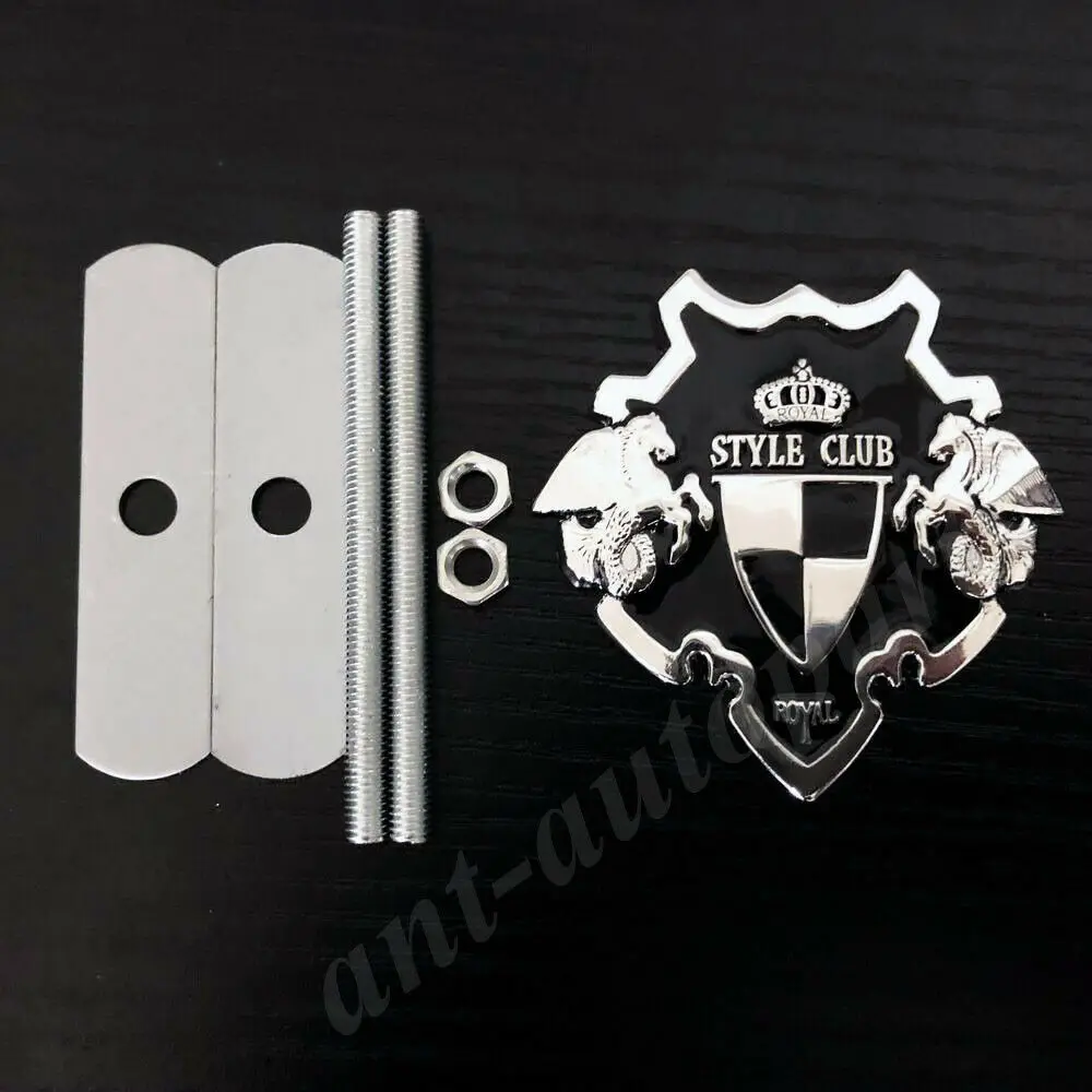 

3D Metal Chrome Royal Style Club VIP Shield Car Auto Front Grille Emblem Badge