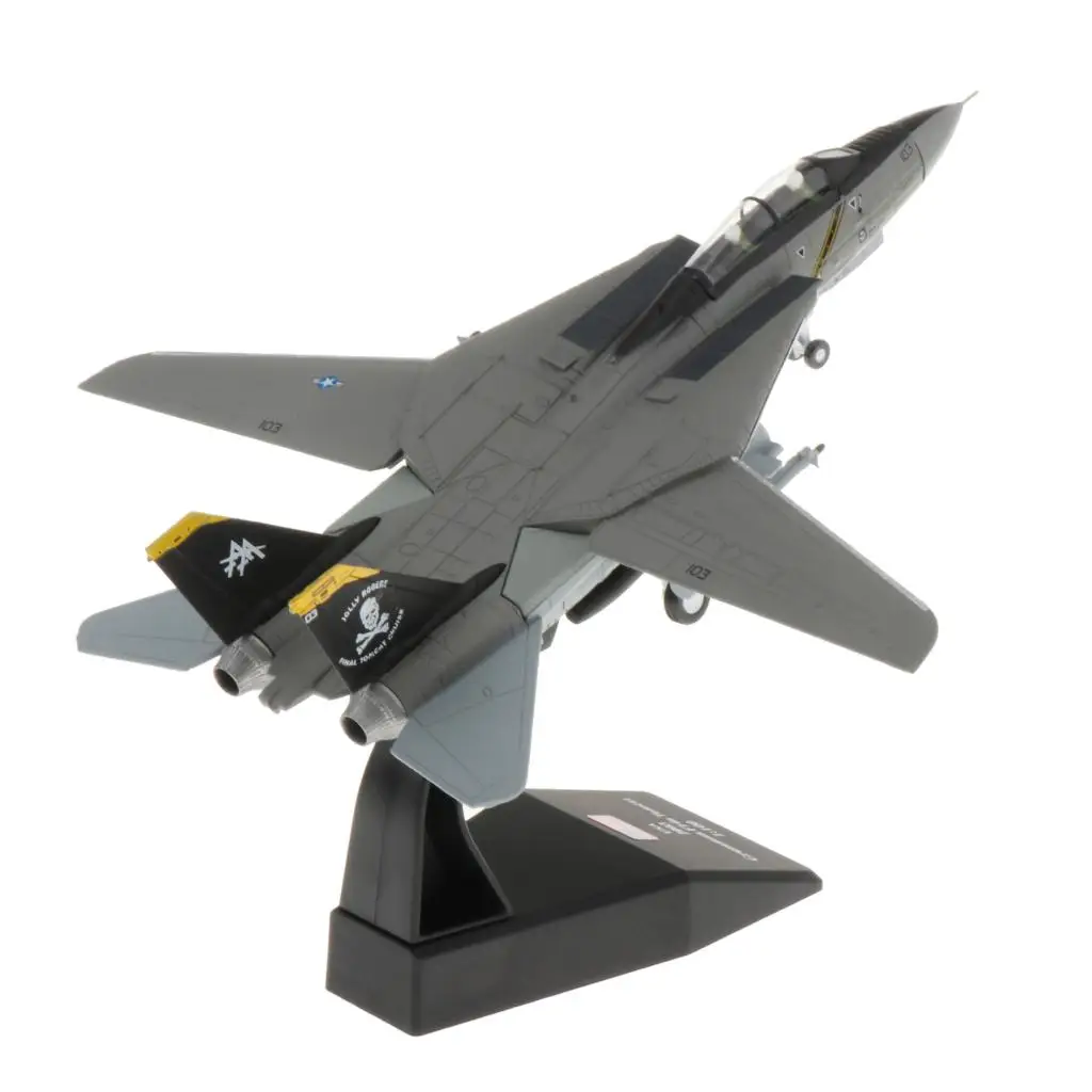 1:100 Scale F-14  Fighter Plane Military Model Diecast Plane Model with Stand Helicopter Kit Fighter Jet Toy Die Cast Models