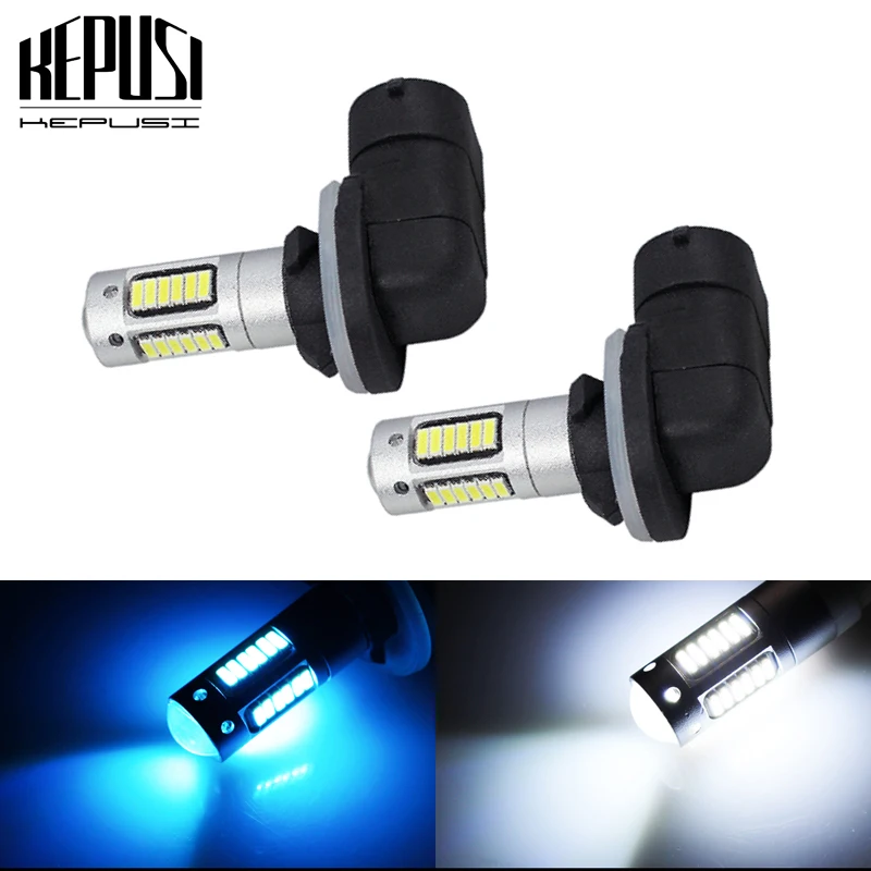 2Pcs 12V Car Fog Lamp H27 881 LED Bulb 4014 SMD 30 LED Auto Fog Lights Daytime Driving Lamp White Ice Blue H27W/2