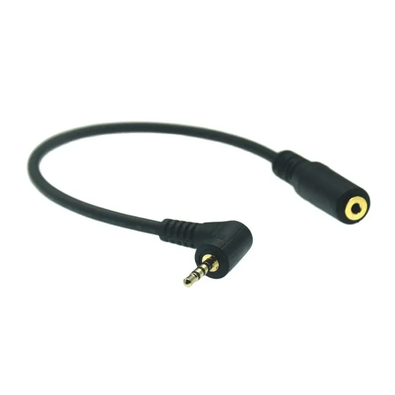 4 polak Stereo 2.5mm Jack męski do żeńskiego 90 prostopadły adapter Audio 2.5mm kabel 20cm do karty dźwiękowej/Bluetooth do deski rozdzielczej