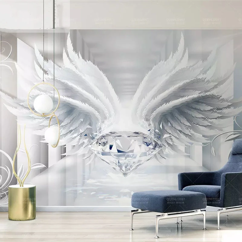 

beibehang Custom Wing Diamond mural wallpaper for bedroom walls TV background wallpapers for living room wall paper home decor