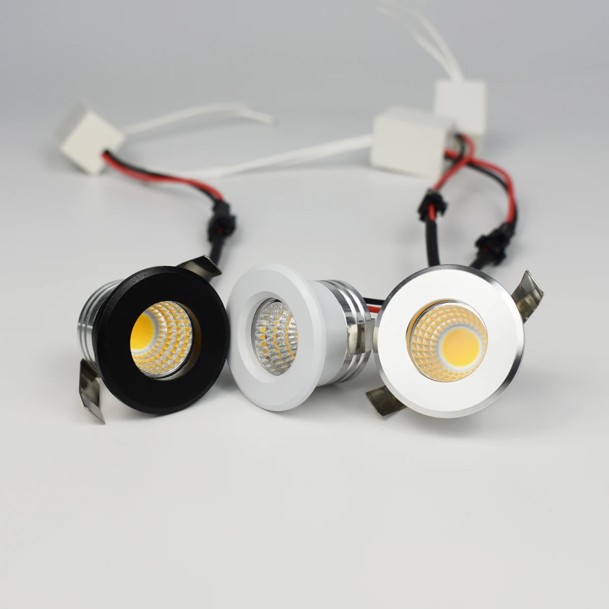 3W Mini COB LED Spotlights 110V 220V Black Silver White