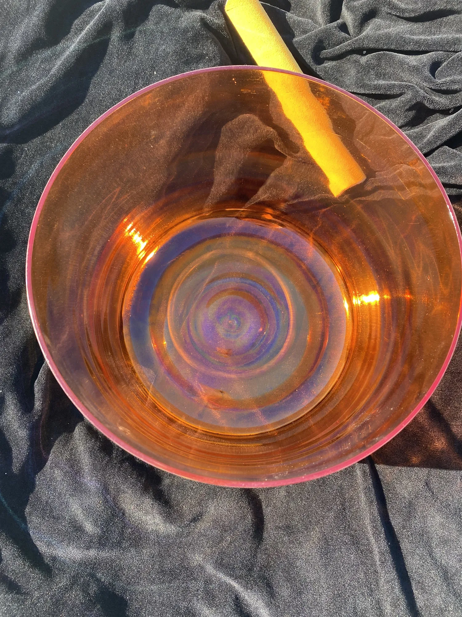 Magic orange 432Hz crystal singing bowl  3rd octave 8