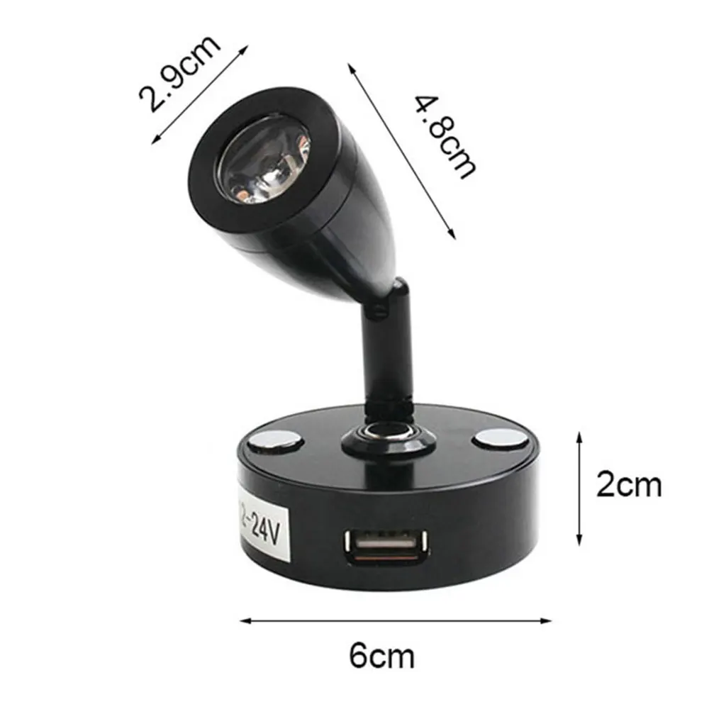 Reading Lamp With USB Interface Touch Switch RV Boat LED Light Bedside Wall Mounted Camper Trailer Motorhome Lighting Spotlight
