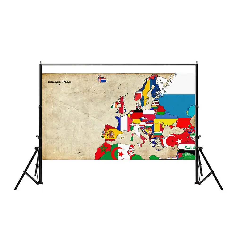 Non-woven Europe Decor Map Home Office School Wall Decor Painting 150x100cm Photo Studio Backdrop World Map