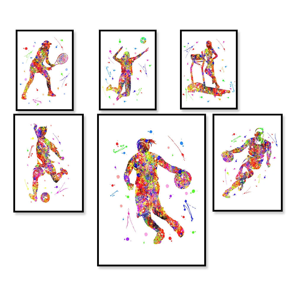 

Basketball Player Watercolor Print Basketball Wall Art Basketball Gifts Home Decor Poster Basketball Art Sport Wall Decor