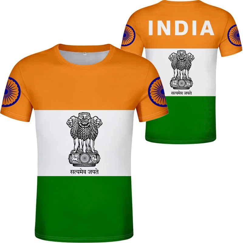 INDIA T Shirt Name Number Ind T-shirt Photo Clothes Print Diy Free Custom Made Nation Flag Hindi Country Republic Indian Jersey