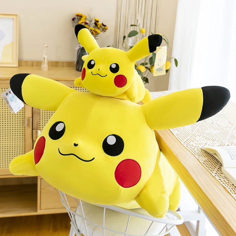 Creeping Pikachu Plush Doll Big Size Pillow Kawaii Pokemon Stuffed Toy Charmander Squirtle Bulbasaur Large Size Christmas Gift