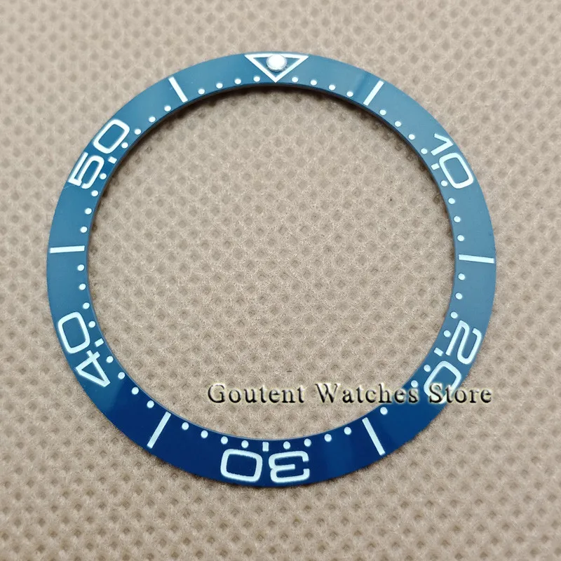 38mm blue/black super luminous bezel insert Ceramic Bezel Ring Insert Watch Parts fit for 40mm watches