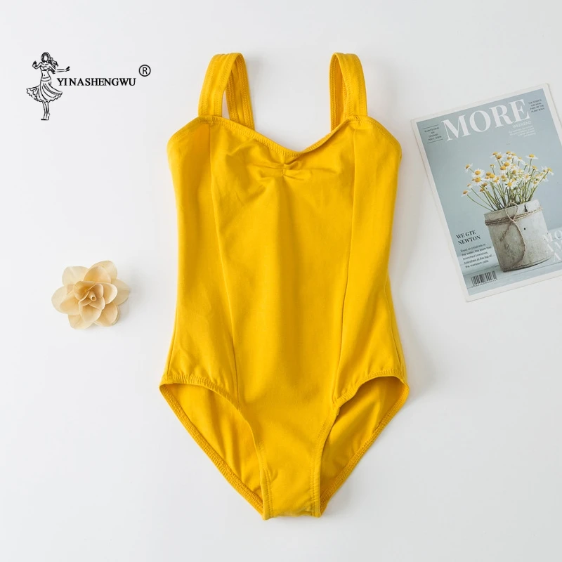 Bé Gái Lớn Của Leotard Ba Lê Cắt Xe Tăng Một Mảnh Yếm Body Dancewear Trang Phục Rộng Dây Đeo Vai Leotard Thực Hành Quần Áo