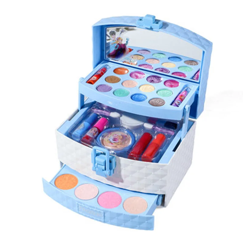 New Disney New girls frozen princess elsa Cosmetics Make up box set snow White Beauty toys kids Christmas present gift