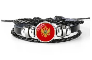 Love Montenegro Bracelet Charm Montenegro Flag Wrap Leather Bracelets For Women And Men Jewelry