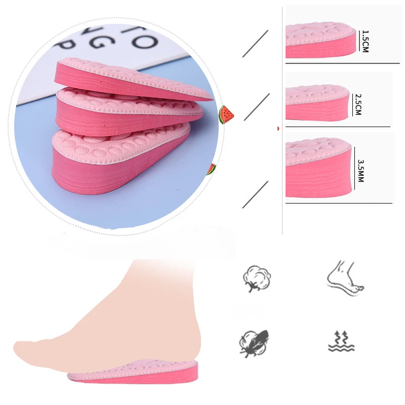 Women's Eva Invisible Heightening Insole, Women's Foam Rubber Insoles Memory Support Sponge Heel Pad