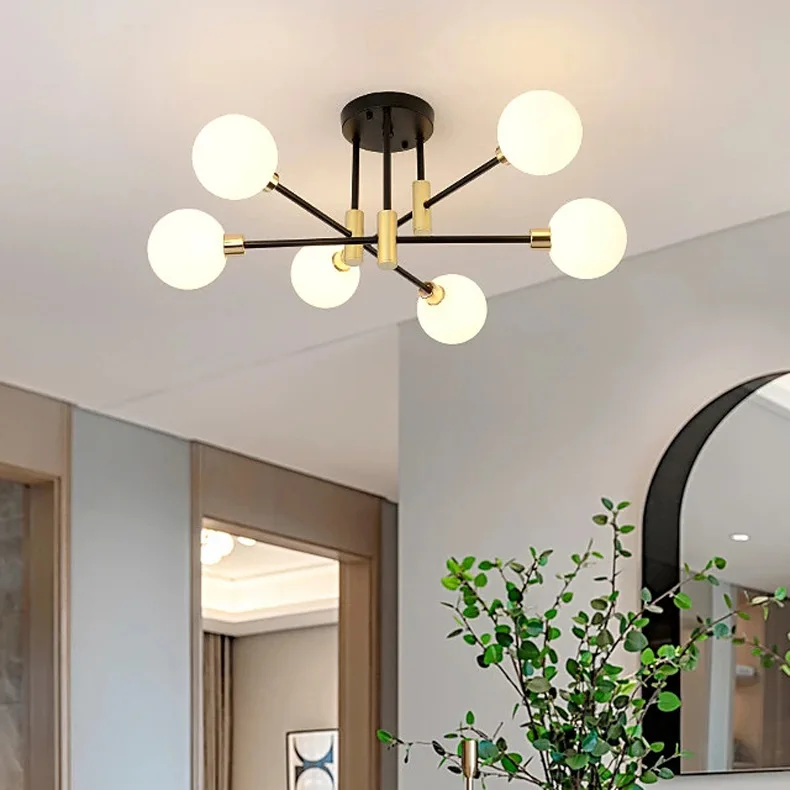 Nordic Ceiling Lamp Glass Ball Molecule Living Room Lamp Simple Creative Bedroom Room Lamp Home Decoration Lighting