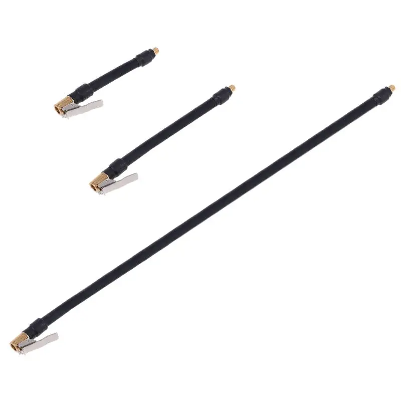 Manguera de goma de aire Flexible, válvula de neumático, adaptador de tubo de extensión para compresor de aire, bomba de inflado de neumáticos para