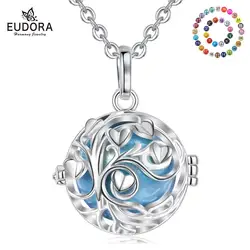 Eudora Pregnancy Bola Harmony Ball Pendant Tree of Life Cage Fit Chime Bell Ball Necklace for Pregnant Mom Gift with Box K411N20