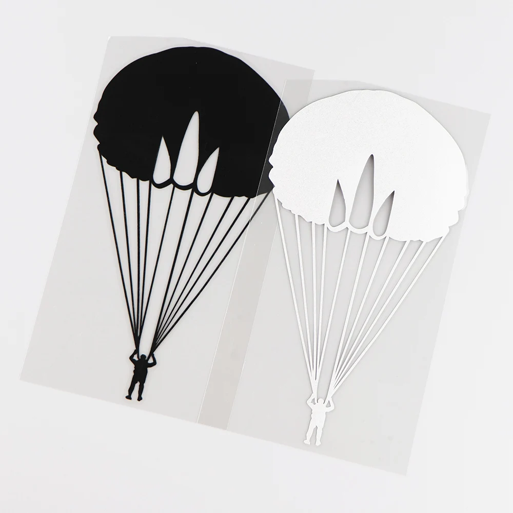 YJZT 9.2X16.8CM Parachute Personality Car Sticker Vinyl Decal Paragliding Art Decor Black / Silver 10A-0294