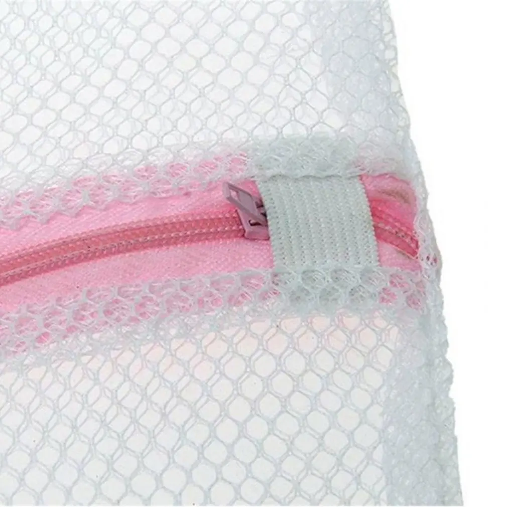 3 Sizes Zippered Foldable Nylon Laundry Bag Bra Socks Underwear Clothes Washing Machine Protection Net Mesh Laundry Storage Bag
