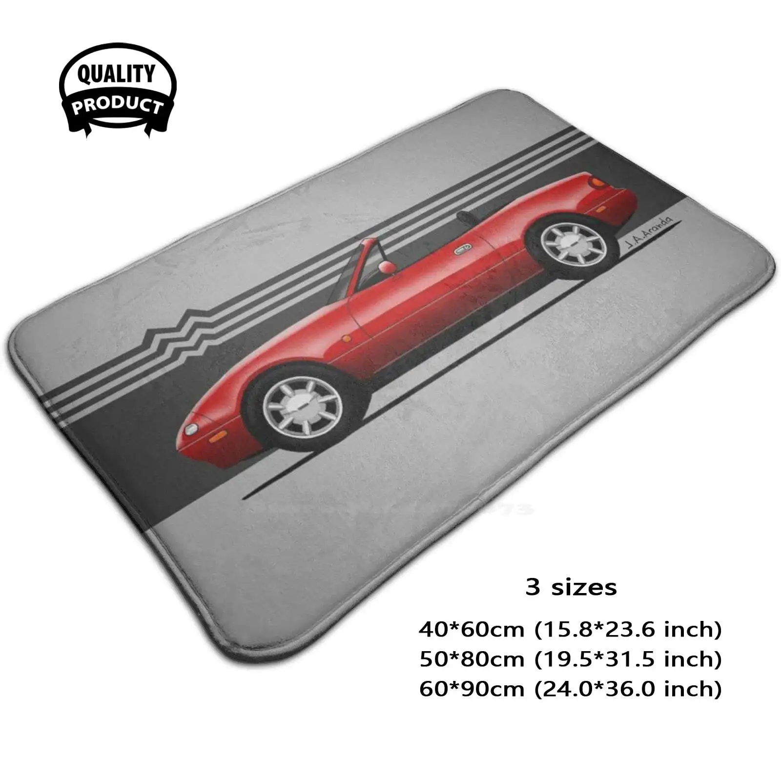 Mx5 Miata Na Red Color Soft Cushion Car Home Carpet Door Mat Mx5 Miata Narcotics Anonymous Roadster Convertible Classic Car