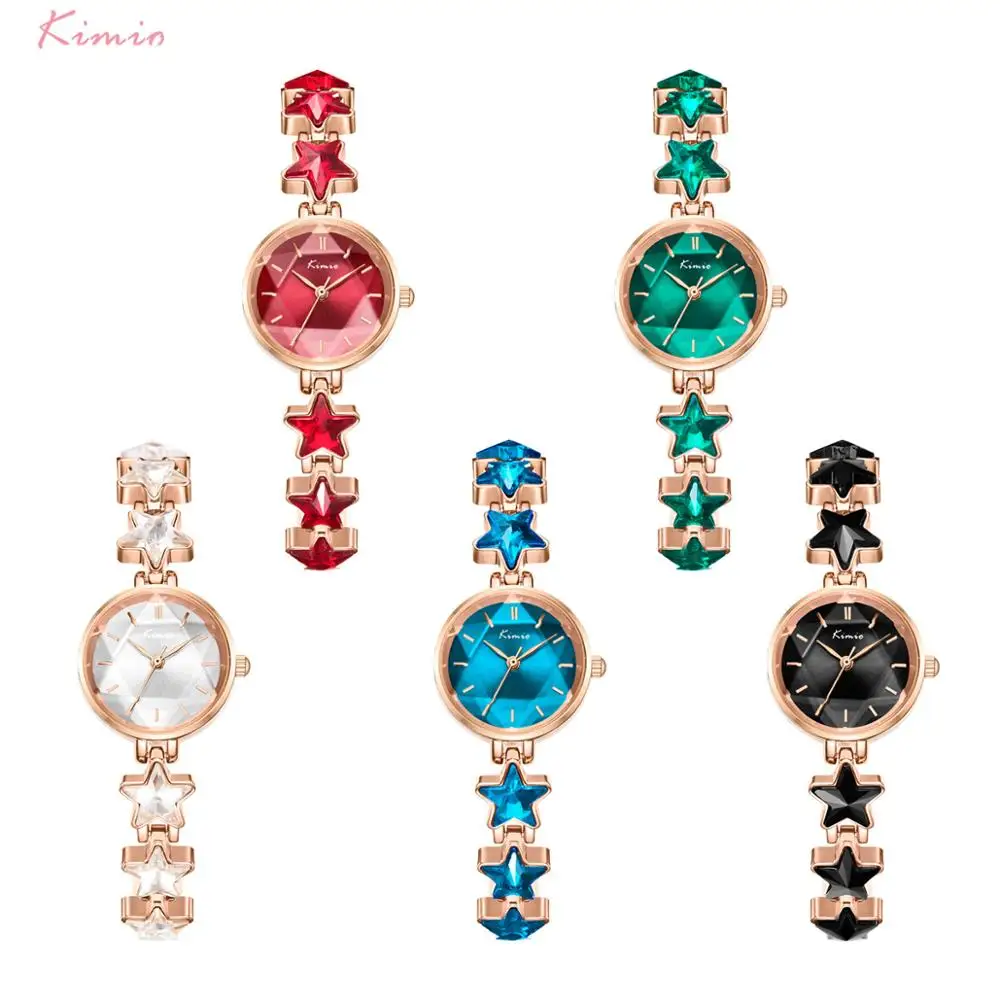 kimio Ladies Blue Star Bracelet Watch For Women Simple Small Dial Dress Watches Female Brand Waterproof Wristwatch 2019 New