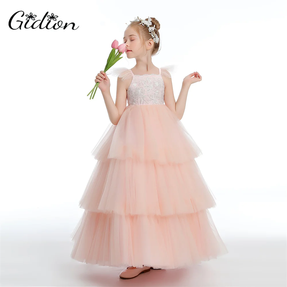 Princesa Flower Girl Dress for Children, Aniversário, Festa à noite, Show, Concurso, Casamento, Junior Bridesmaid Dress, Ball Event, Prom