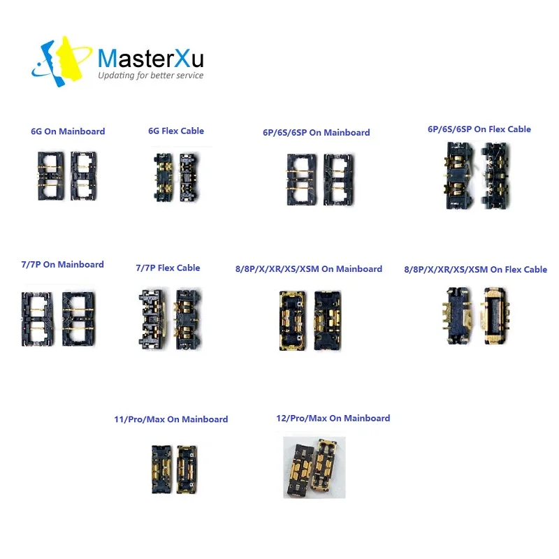 MaterXu Inner Battery Connector Socket On Mainboard For iPhone  6 7 8 Plus X Xs Max XR FPC Battery Holder