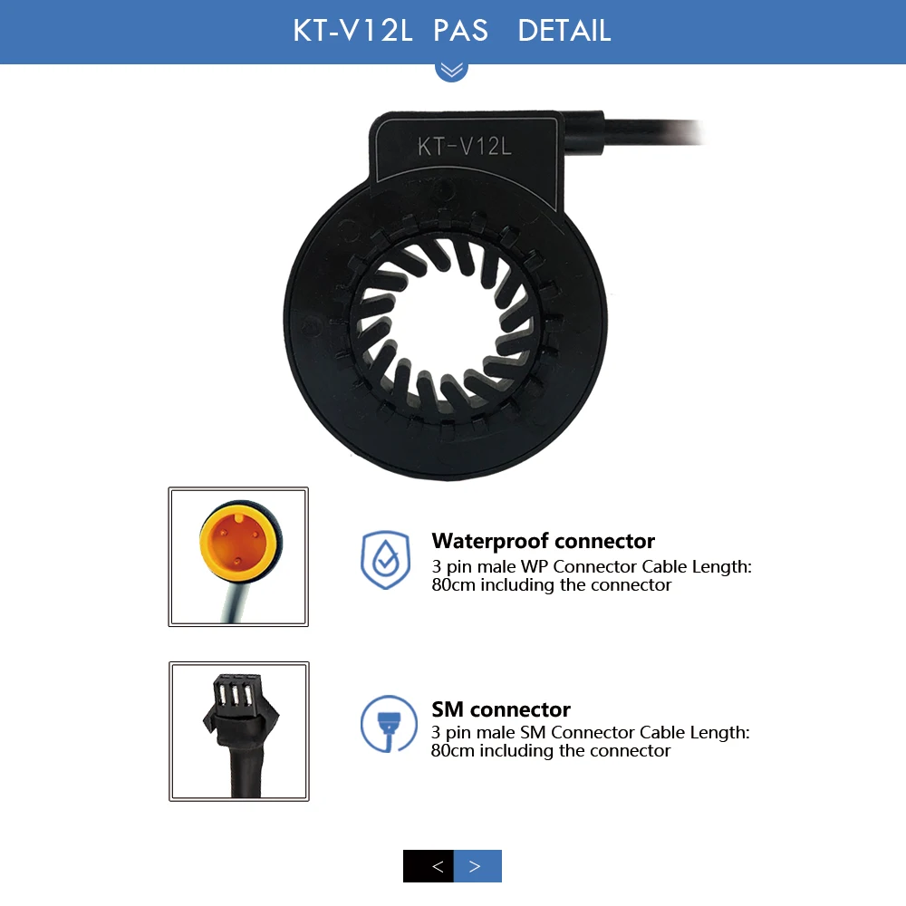 KT Electric Bike Pedal Assistant Sensor 6 Magnets Double Hall Ebike Parts for Electric Bike Conversion Kit V12L PAS