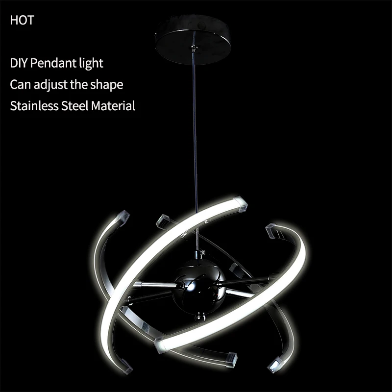 

Plated Chrome LED Ball Pendant Light 40W Modern Alluminum Chandelier kitchen Lamp 85-265V Dining Room Hanging Lighting APP Dimer