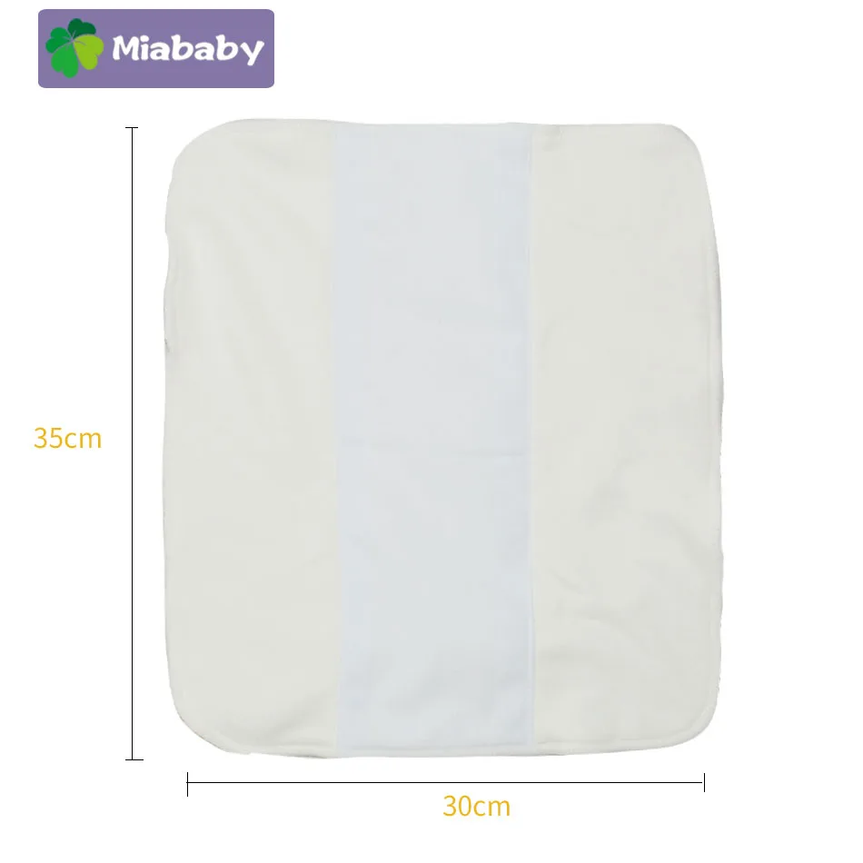 MiaBaby 5Pcs Square Bamboo Cotton Cloth Diaper Insert Tri Flat Insert Reusable Washable Inserts For Baby  Nappy