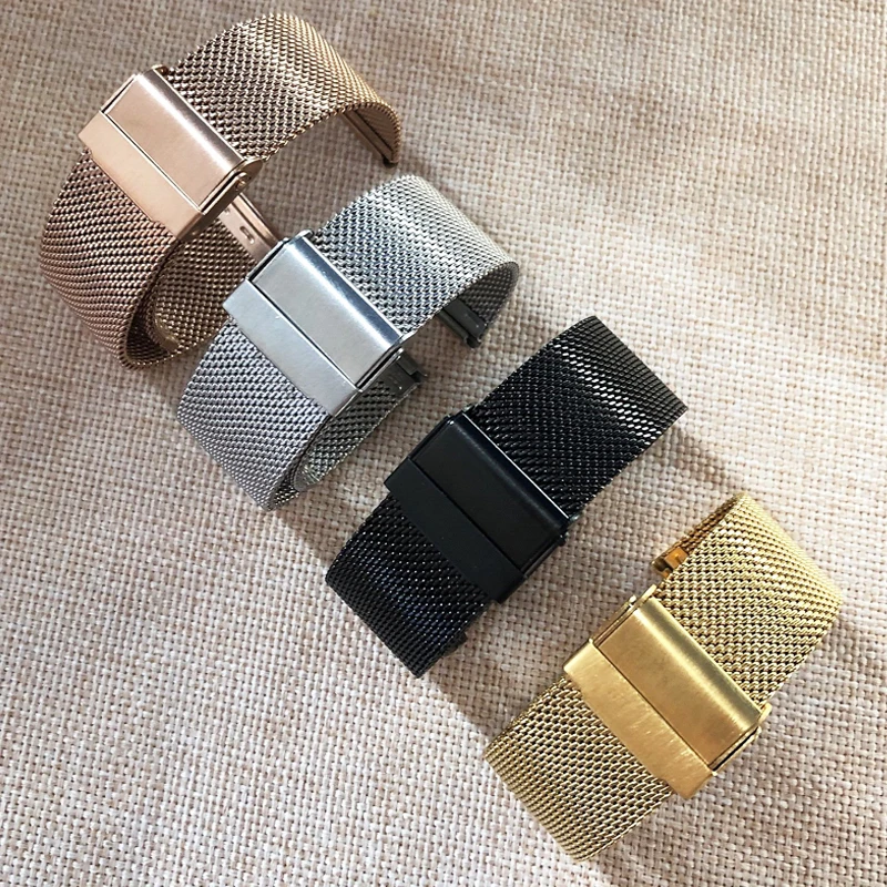 For DW Watch Steel Band Mesh Strap for Daniel Wellington Watch Band Metal Ultra-thin Universal Stainless Steel Bracelet 10-22 mm