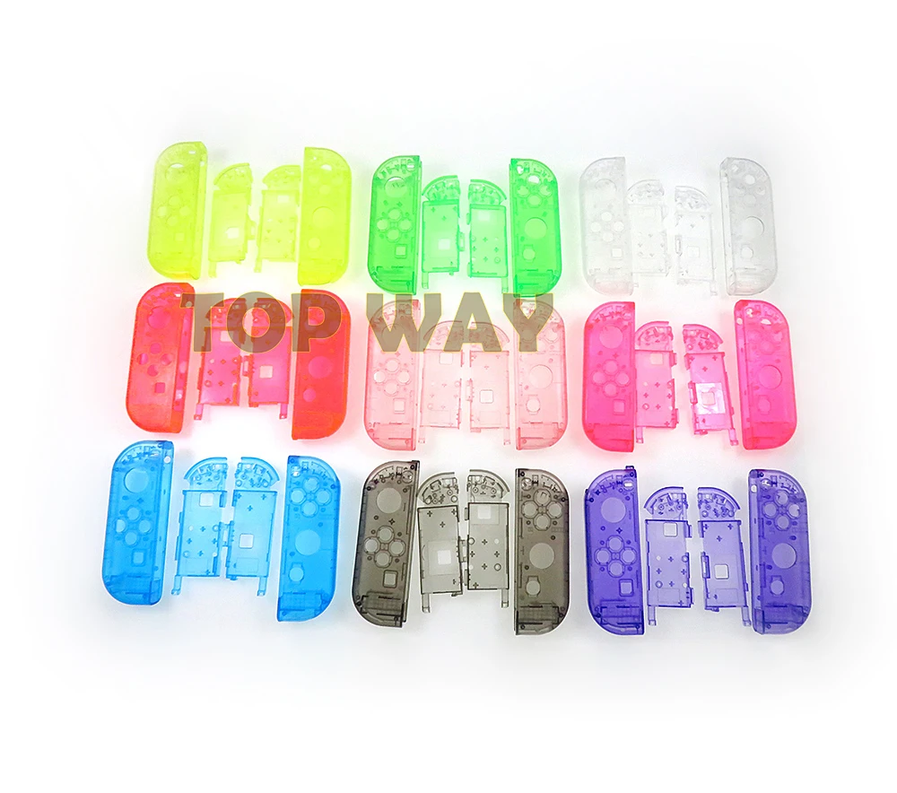 1 مجموعة واضحة قذيفة البلاستيك rl الإسكان شل غطاء القضية لنينتندو التبديل NS الفرح يخدع المراقب شفاف المتبقي يمين قذيفة