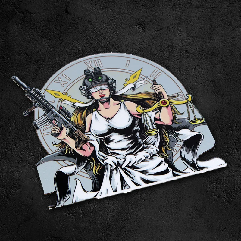 Justice Armed Goddess Tactical Stickers Suitcase Notebook Stationery Military Fighting Scrapbooking DIY Decoration