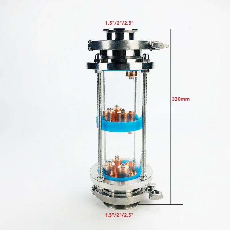 Imagem -05 - Destilação Lens Coluna Define Copper Bubble Plates Tri-clamp Sight Glass União Pisos Ss304