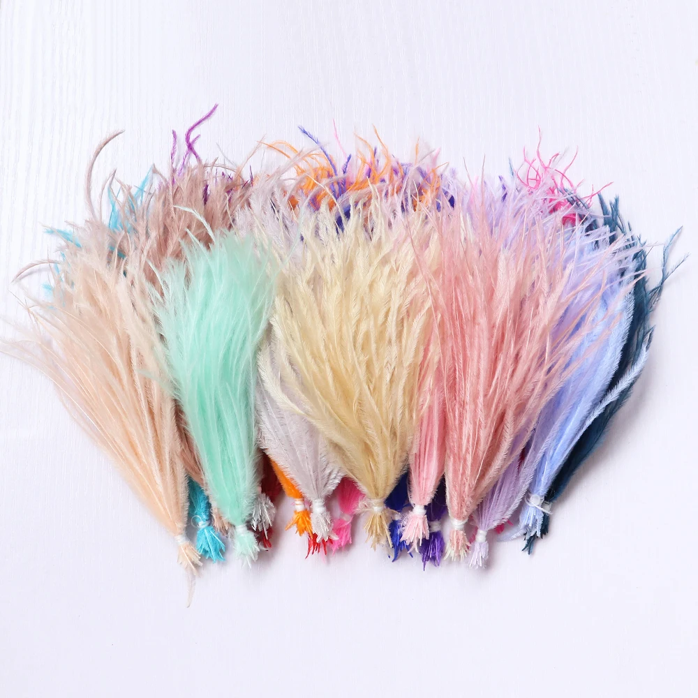 100pcs/bunch Dyed Ostrich Feather Earring Decoration Plume 10-15-18cm Natural Ostrich Feather for Craft Jewelry Making Accessory