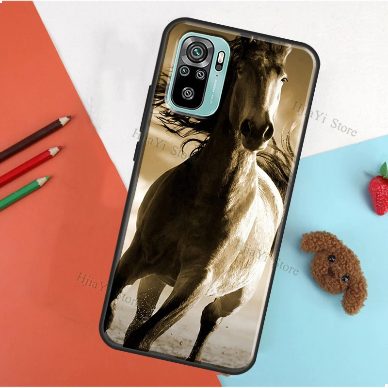 Running animal horse For Xiaomi Redmi Note 9 Pro Note8 8T 9S Note 10 Pro Case For Redmi 9T K40 9 9A 9C Cover