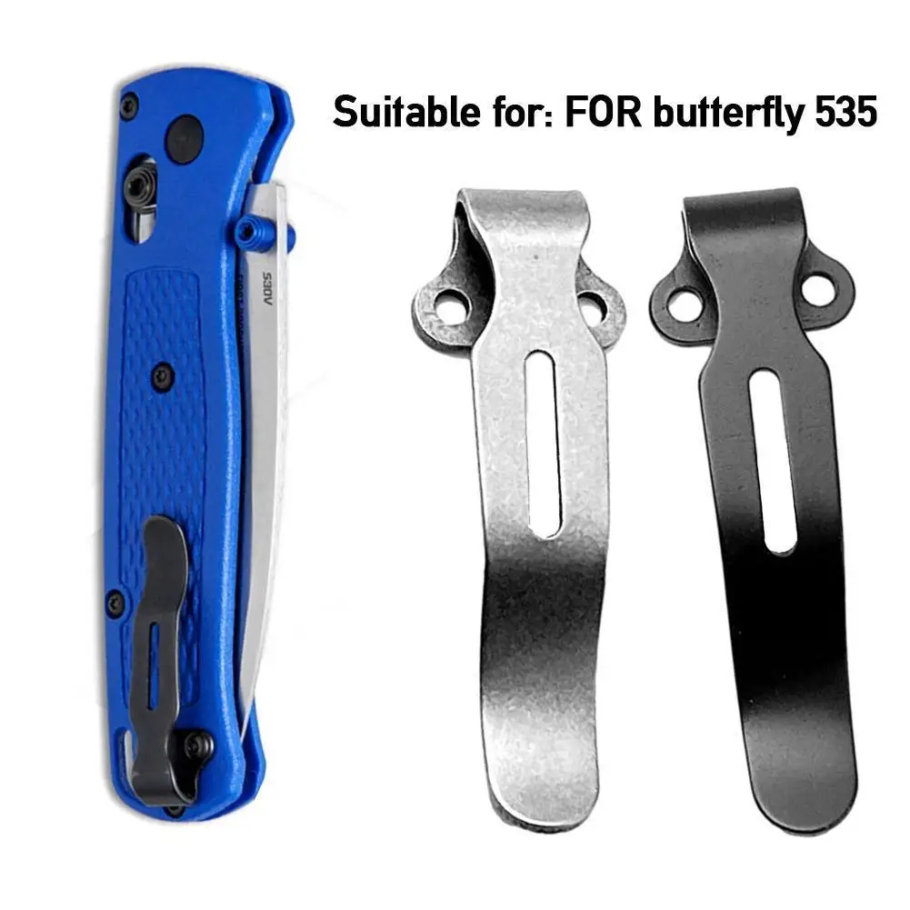 1pcs Steel Folding Pocket Knife Back Clip Back Clip Knife Outdoor 535 Custom Accessories Diy Accessories For Butterfly Knife