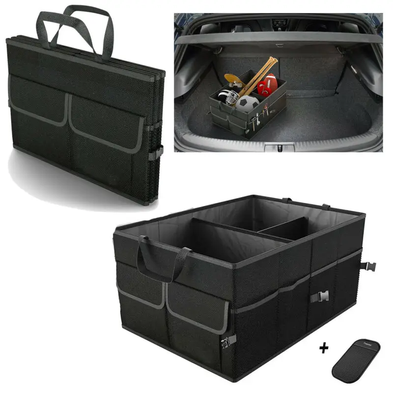 

Black Foldable Car Storage Collapse Bin Bag Trunk Caddy Organizer Trunk Box for Universal Car