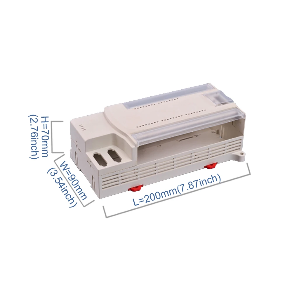 Caja de enchufe Industrial ABS Din Rail PLC, fuente de alimentación de 200x90x70mm