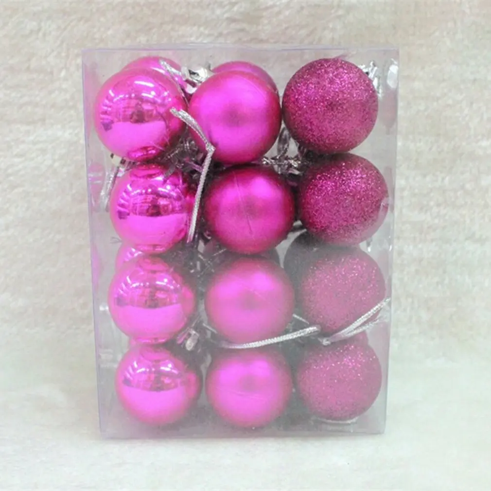 24pc Weihnachten Ball Ornamente 3cm Splitter Christmas Ornamente Weihnachten Baum Anhänger Weihnachten Ball Geschenk Box Set