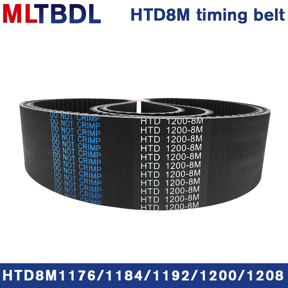 

Rubber synchronous belt HTD8M 1176 1184 1192 1200 1208 pitch=8mm arc tooth industrial transmission toothed belt width15/20/30/40