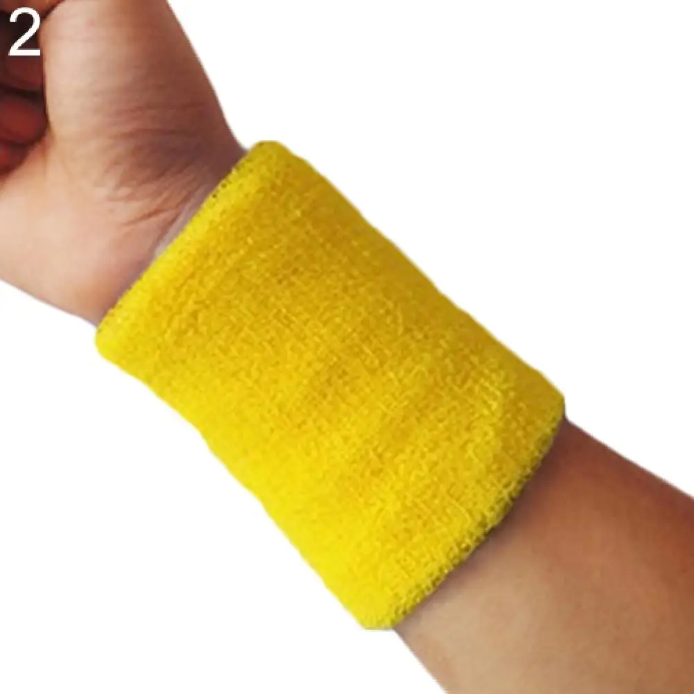 1pc Colorful Cotton Sports Terry Cloth Wrist Sweat Bands Tennis Squash Badminton GYM Basketball Brace Wrist Sweatband Protector