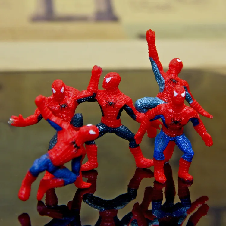 6pcs/set Mini Spider-Man Figure The Avengers mavel Spiderman Spider Man PVC Action Figure Toys Children Gifts