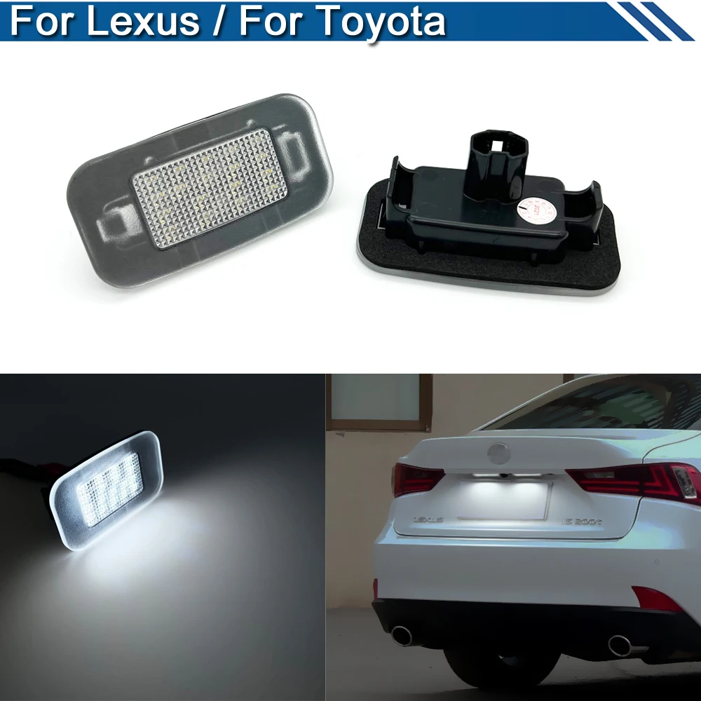 2Pcs Error Free White LED License Plate Light Number Plate Lamp For Lexus IS200t IS250 IS300 IS350 IS Turbo IS200T GS RC200