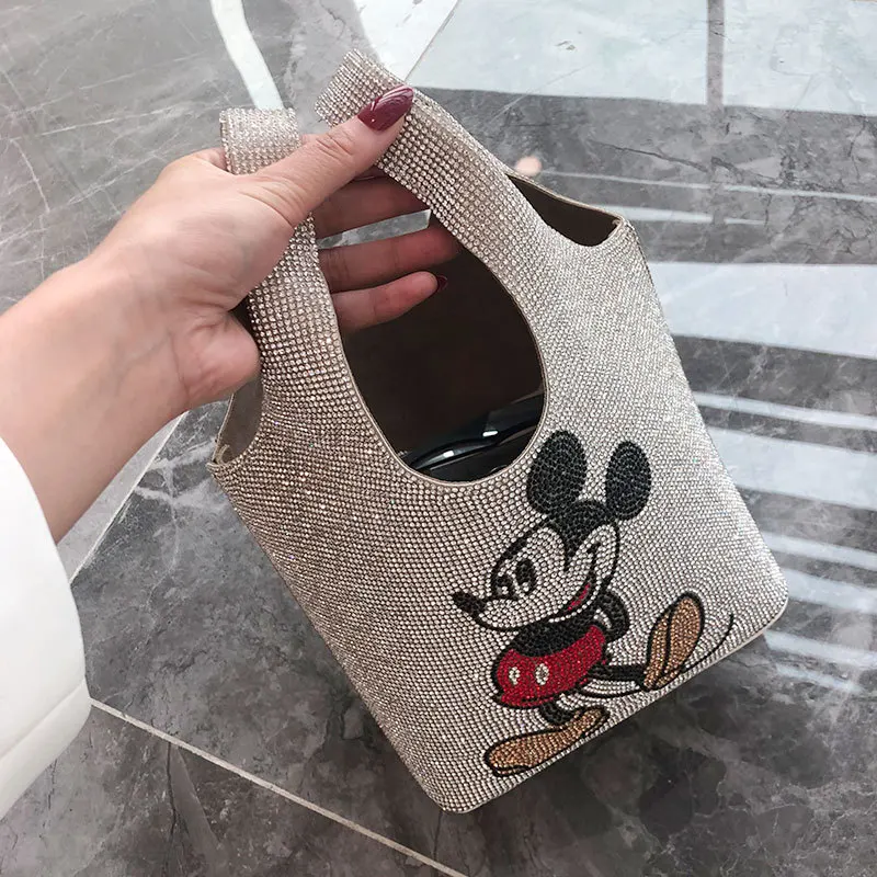 New Disney cute diamond Mickey  Multifunction shoulder Bag Outdoor Shopping Handbag Girlfriend gift